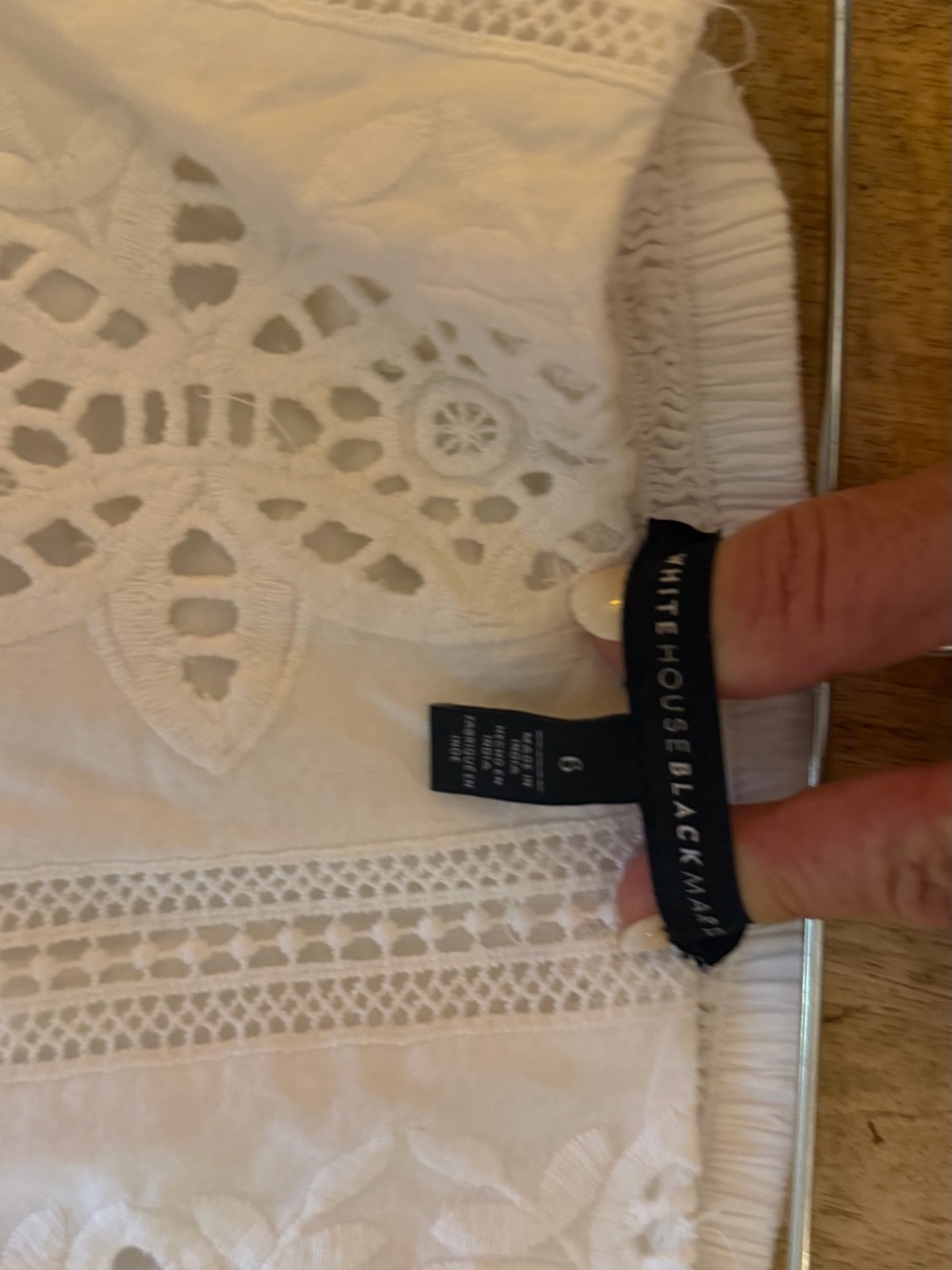 White House Black Market White Eyelet Lace Mini Skirt - Picture 5 of 5